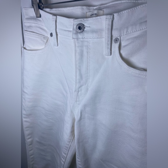 Vince 5 Pocket Skinny Women's Crisp White Skinny Jeans with Raw Hem - Picture 5 of 11